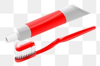 Toothpaste, brush png sticker, transparent background. Free public domain CC0 image.