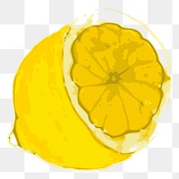 Lemon, fruit png sticker, transparent background. Free public domain CC0 image.