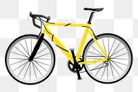 Yellow bicycle png sticker, transparent background. Free public domain CC0 image.