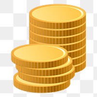 Gold coins png sticker, transparent background. Free public domain CC0 image.