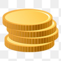 Gold coins png sticker, transparent background. Free public domain CC0 image.
