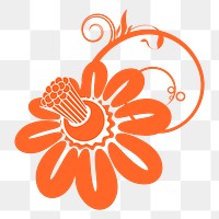 Flower ornament png sticker, transparent background. Free public domain CC0 image.