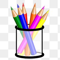 Colored pencils png sticker, transparent background. Free public domain CC0 image.