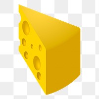 Cheese piece png sticker, transparent background. Free public domain CC0 image.