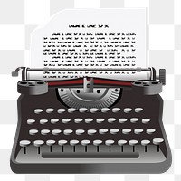 Vintage typewriter png sticker, transparent background. Free public domain CC0 image.