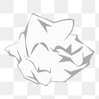 Crumpled paper png sticker, transparent background. Free public domain CC0 image.