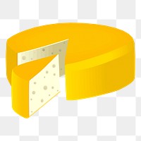 Cheese wheel png sticker, transparent background. Free public domain CC0 image.