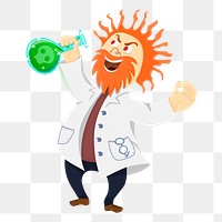 Mad scientist  png sticker, transparent background. Free public domain CC0 image.