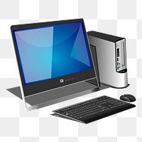 Office computer png sticker, transparent background. Free public domain CC0 image.