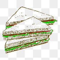 Sandwich, food png sticker, transparent background. Free public domain CC0 image.