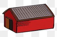 Red barn png sticker, transparent background. Free public domain CC0 image.