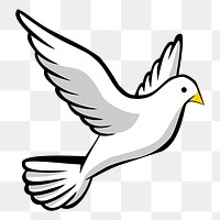 Flying dove png sticker, transparent background. Free public domain CC0 image.