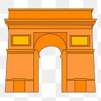 Arc de Triomphe png sticker, transparent background. Free public domain CC0 image.