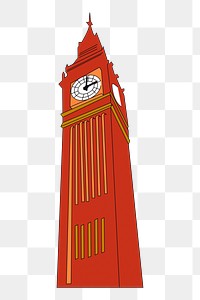 Big Ben png sticker, transparent background. Free public domain CC0 image.