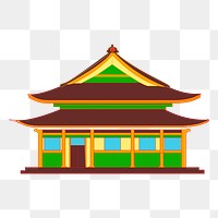 Japanese temple png sticker, transparent background. Free public domain CC0 image.