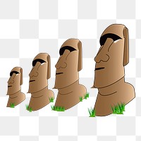 Moai statues png sticker, transparent background. Free public domain CC0 image.