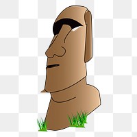 Moai statue png sticker, transparent background. Free public domain CC0 image.