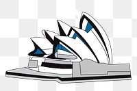 Sydney Opera House png sticker, transparent background. Free public domain CC0 image.