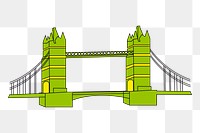 Tower Bridge png sticker, transparent background. Free public domain CC0 image.