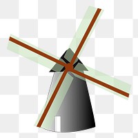 Windmill png sticker, transparent background. Free public domain CC0 image.