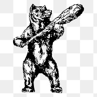 Grizzly bear png sticker, transparent background. Free public domain CC0 image.