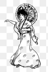 Women's kimono png sticker, transparent background. Free public domain CC0 image.