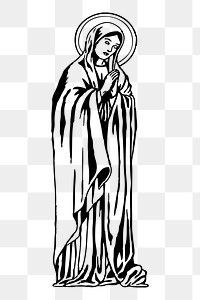 Virgin Mary png sticker, transparent background. Free public domain CC0 image.