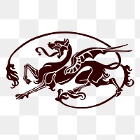 Mythological dragon png sticker, transparent background. Free public domain CC0 image.