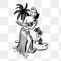 Hawaiian woman png sticker, transparent background. Free public domain CC0 image.