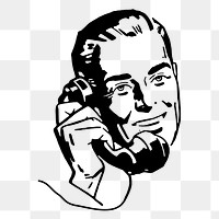 Man on phone png sticker, transparent background. Free public domain CC0 image.