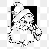 Santa portrait png sticker, transparent background. Free public domain CC0 image.