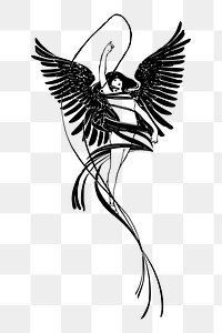 Flying angel png sticker, transparent background. Free public domain CC0 image.