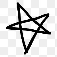 Star doodle png sticker, transparent background