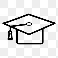 Graduation cap icon png sticker, transparent background