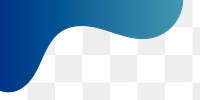 Blue wave png border, transparent background