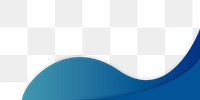 Blue wave png border, transparent background