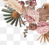 Aesthetic flower png border, transparent background