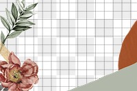 Grid flower png, transparent background, aesthetic Spring illustration