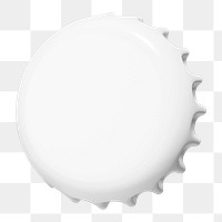 White bottle cap png sticker, transparent background