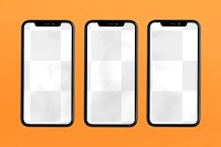 Smartphone screens mockup png transparent