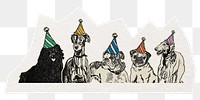 Birthday dogs png sticker, collage element in transparent background