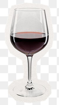 PNG red wine digital sticker, collage element in transparent background