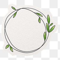 Botanical frame png, doodle sticker, transparent background