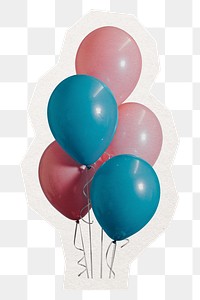 Party balloons png digital sticker, collage element in transparent background