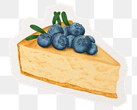 Blueberry cheesecake png sticker, transparent background