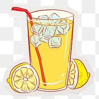 PNG lemonade, summer drink sticker, collage element in transparent background