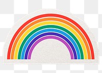 Rainbow, lgbtq png digital sticker, collage element in transparent background