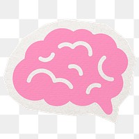 Brain, education png collage element sticker, transparent background