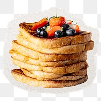 French toast png collage element, transparent background