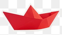 Paper boat png digital sticker, collage element in transparent background